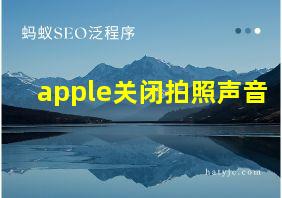 apple关闭拍照声音