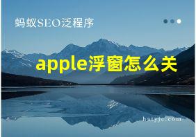 apple浮窗怎么关