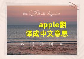 apple翻译成中文意思