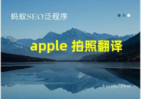 apple 拍照翻译