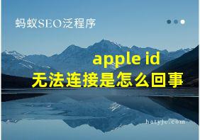 apple id无法连接是怎么回事