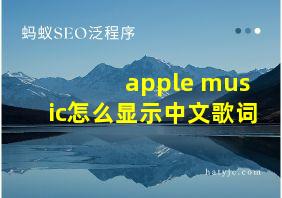 apple music怎么显示中文歌词