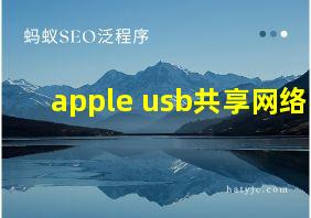 apple usb共享网络