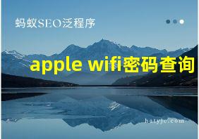 apple wifi密码查询