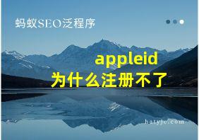 appleid为什么注册不了