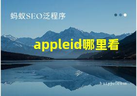 appleid哪里看