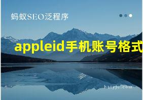 appleid手机账号格式