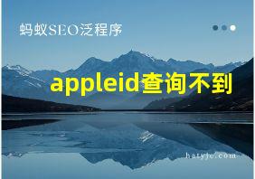 appleid查询不到