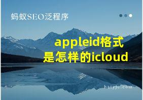 appleid格式是怎样的icloud