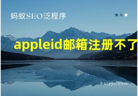 appleid邮箱注册不了