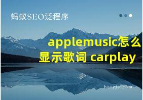 applemusic怎么显示歌词 carplay