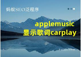 applemusic显示歌词carplay