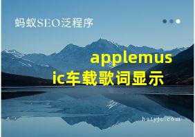 applemusic车载歌词显示