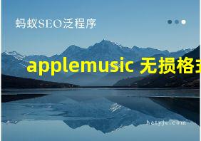 applemusic 无损格式