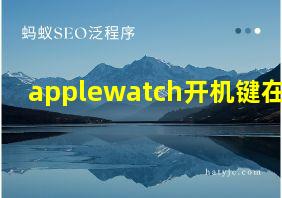 applewatch开机键在哪