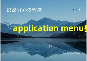 application menu翻译