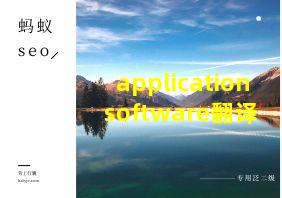 application software翻译