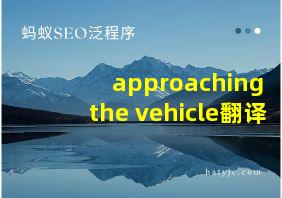 approaching the vehicle翻译