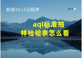 aql标准抽样检验表怎么看