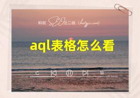 aql表格怎么看