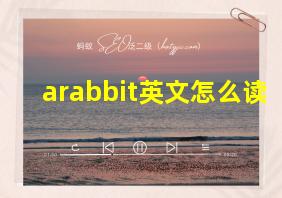 arabbit英文怎么读