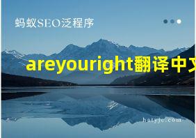 areyouright翻译中文