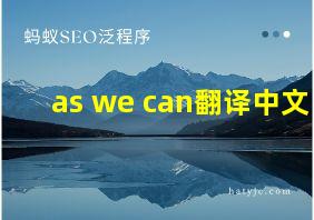 as we can翻译中文