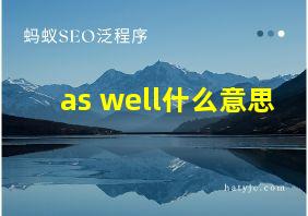 as well什么意思