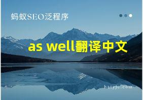 as well翻译中文