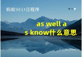 as well as know什么意思