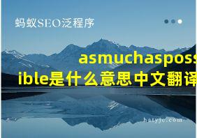 asmuchaspossible是什么意思中文翻译