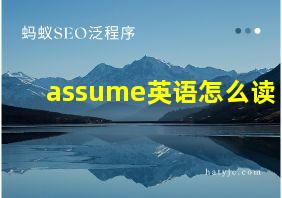 assume英语怎么读