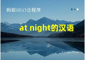 at night的汉语