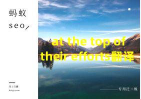 at the top of their efforts翻译