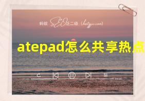 atepad怎么共享热点