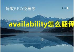 availability怎么翻译