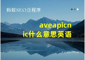 aveapicnic什么意思英语