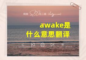 awake是什么意思翻译