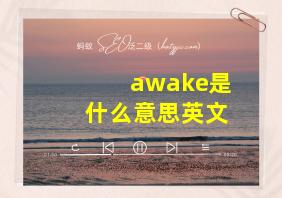 awake是什么意思英文