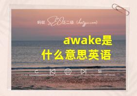 awake是什么意思英语