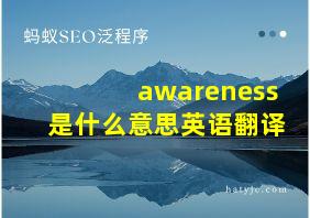 awareness是什么意思英语翻译