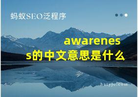 awareness的中文意思是什么