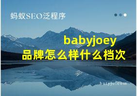 babyjoey品牌怎么样什么档次