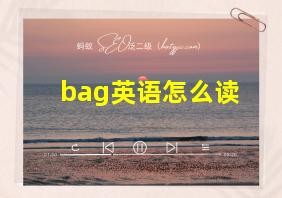 bag英语怎么读