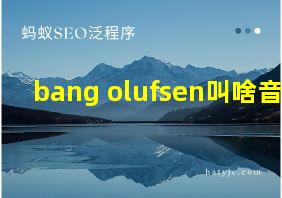 bang olufsen叫啥音响