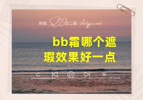 bb霜哪个遮瑕效果好一点