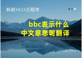 bbc表示什么中文意思呢翻译