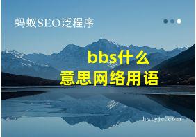 bbs什么意思网络用语