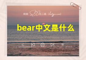 bear中文是什么