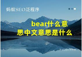 bear什么意思中文意思是什么